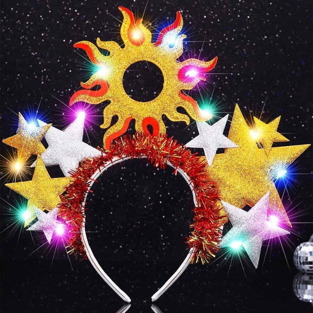 LED Sun Star Headband Festival Costume Hair Accessory for Women - Picture 2 of 8